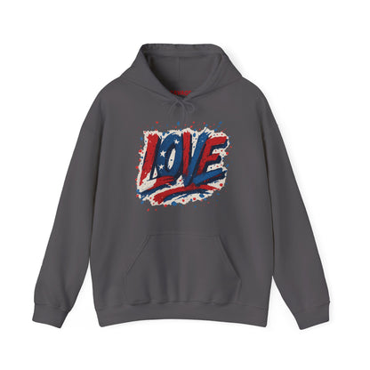 Unisex Hooded Sweatshirt with 'LOVE' Design - Cozy Gift for Friends, Valentine's Day, Casual Wear, Relaxation, Everyday Use