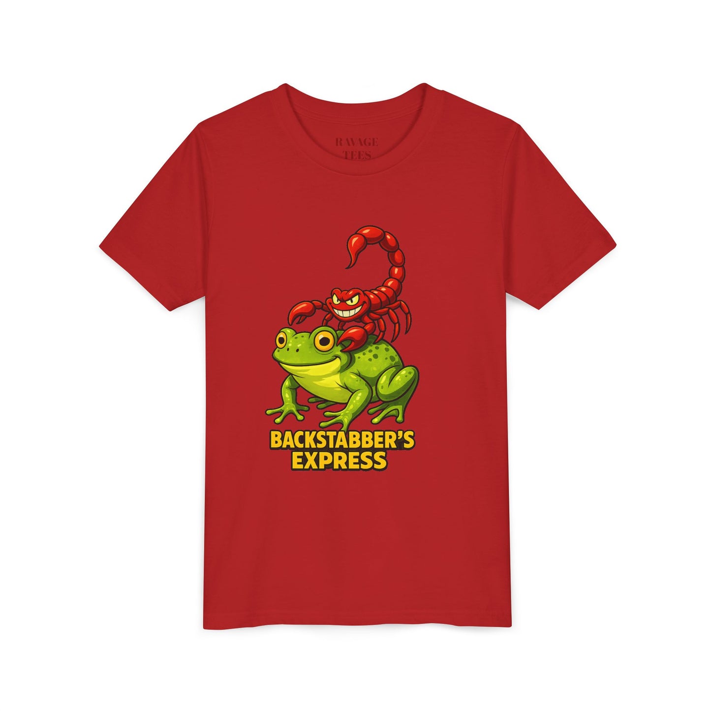 Youth Tee - "Backstabber's Express" Frog & Scorpion Graphic