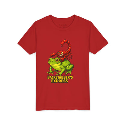 Youth Tee - "Backstabber's Express" Frog & Scorpion Graphic