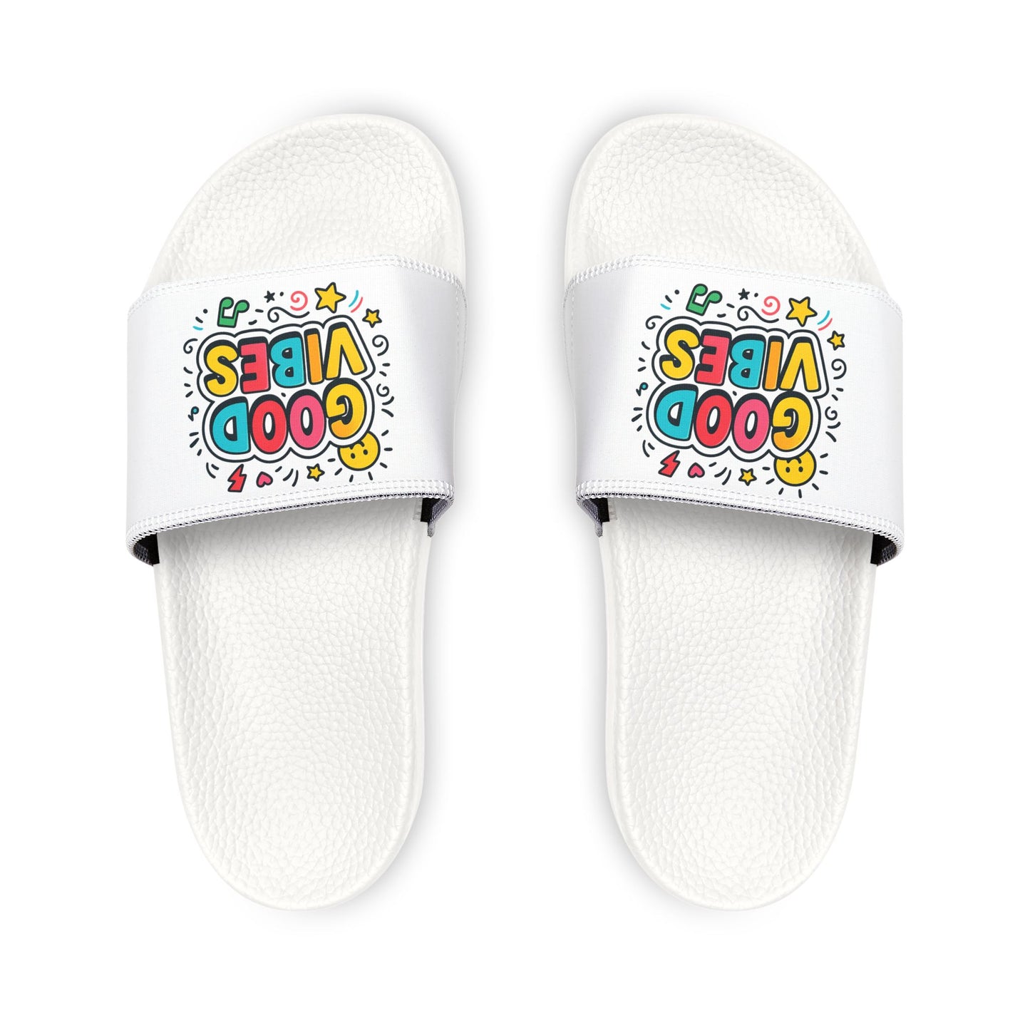 "Good Vibes" Removable-Strap Slide Sandals