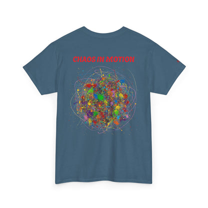 Dynamic Chaos Graphic Tee - Unisex Heavy Cotton T-Shirt, Casual Style