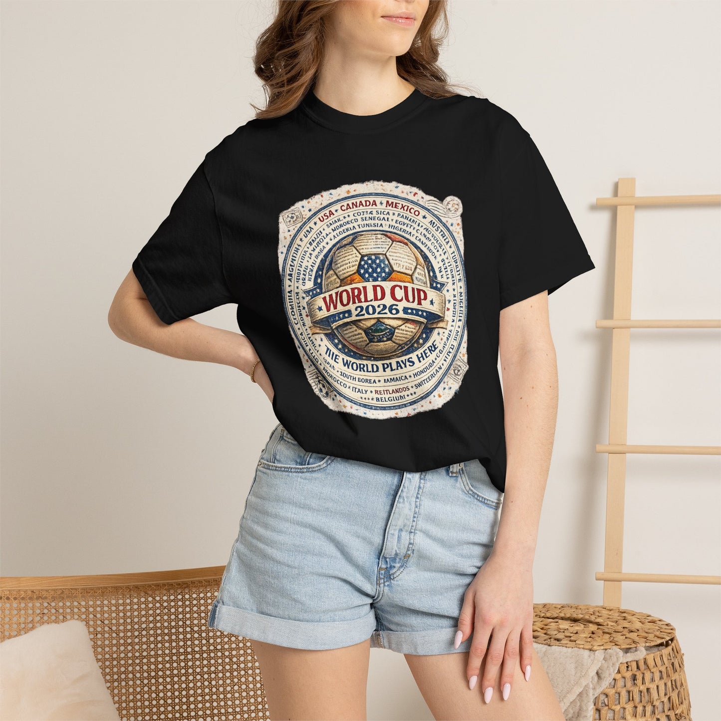 World Cup 2026 Vintage Soccer T-Shirt — USA Canada Mexico Tournament Tee