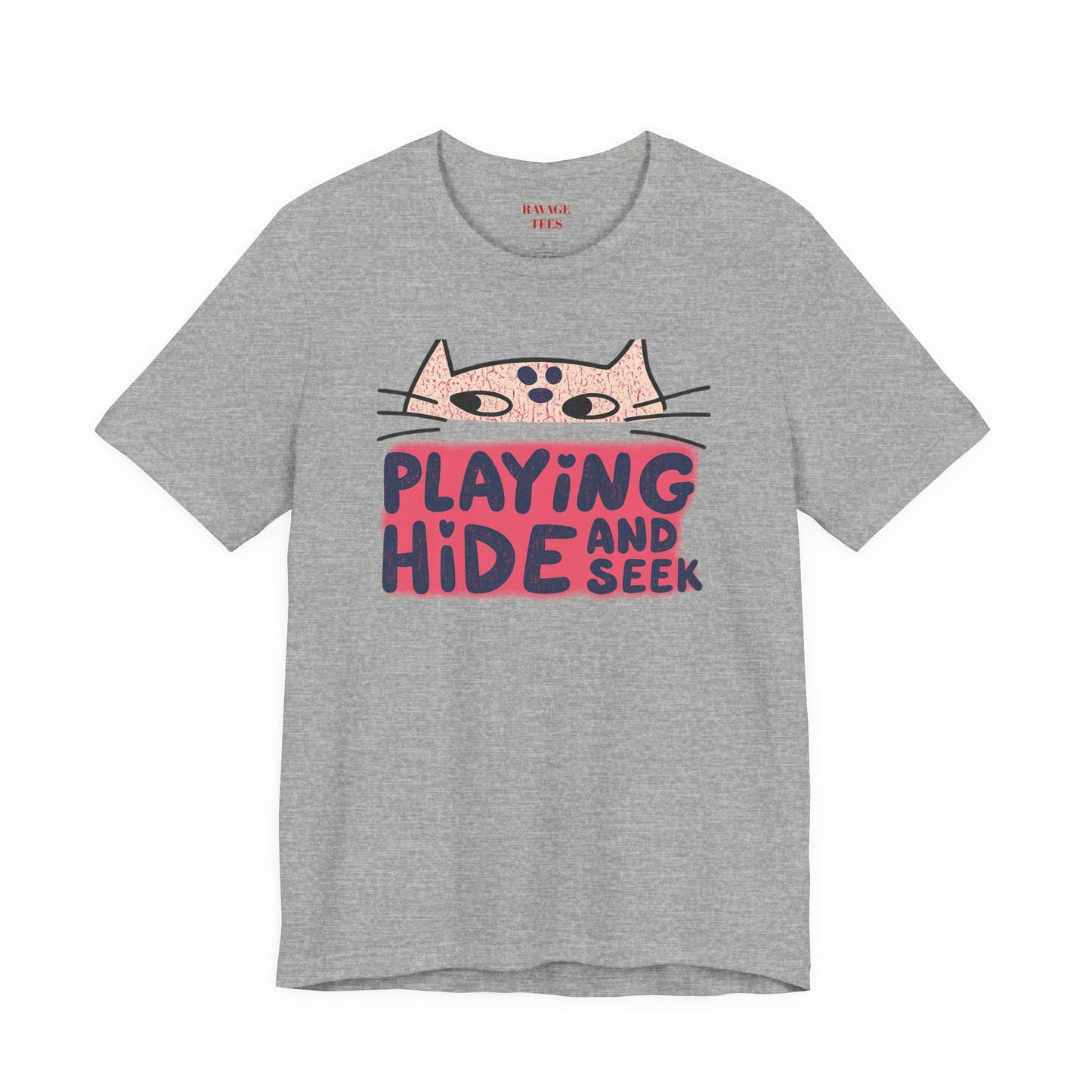 Playing Hide and Seek Cat T-Shirt — Cute Graphic Tee for Cat Lovers