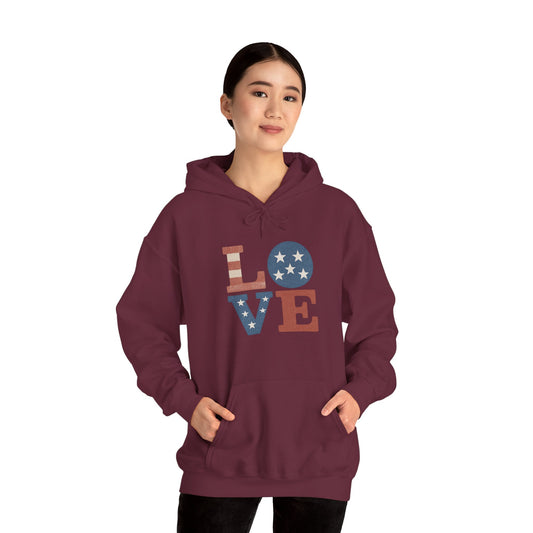 Unisex Hooded Sweatshirt with 'LOVE' Design - Cozy Gift for Friends, Valentine's Day, Casual Wear, Relaxation, Everyday Use