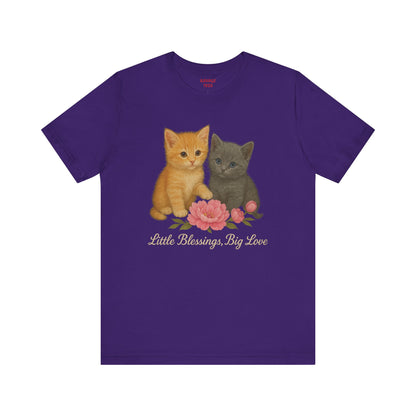 Cute Cat Graphic Tee, Casual Unisex Shirt