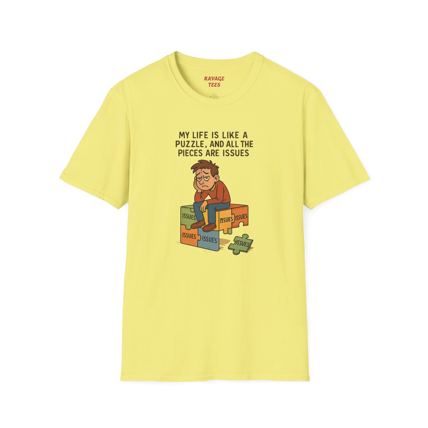 Puzzle Issues Unisex Tee – Funny Quote T-Shirt, Humor Gift, Casual Everyday Wear, Unique Puzzle Lover Shirt"