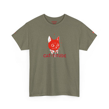 CAT-TITUDE Unisex Heavy Cotton Tee | Funny Cat Shirt