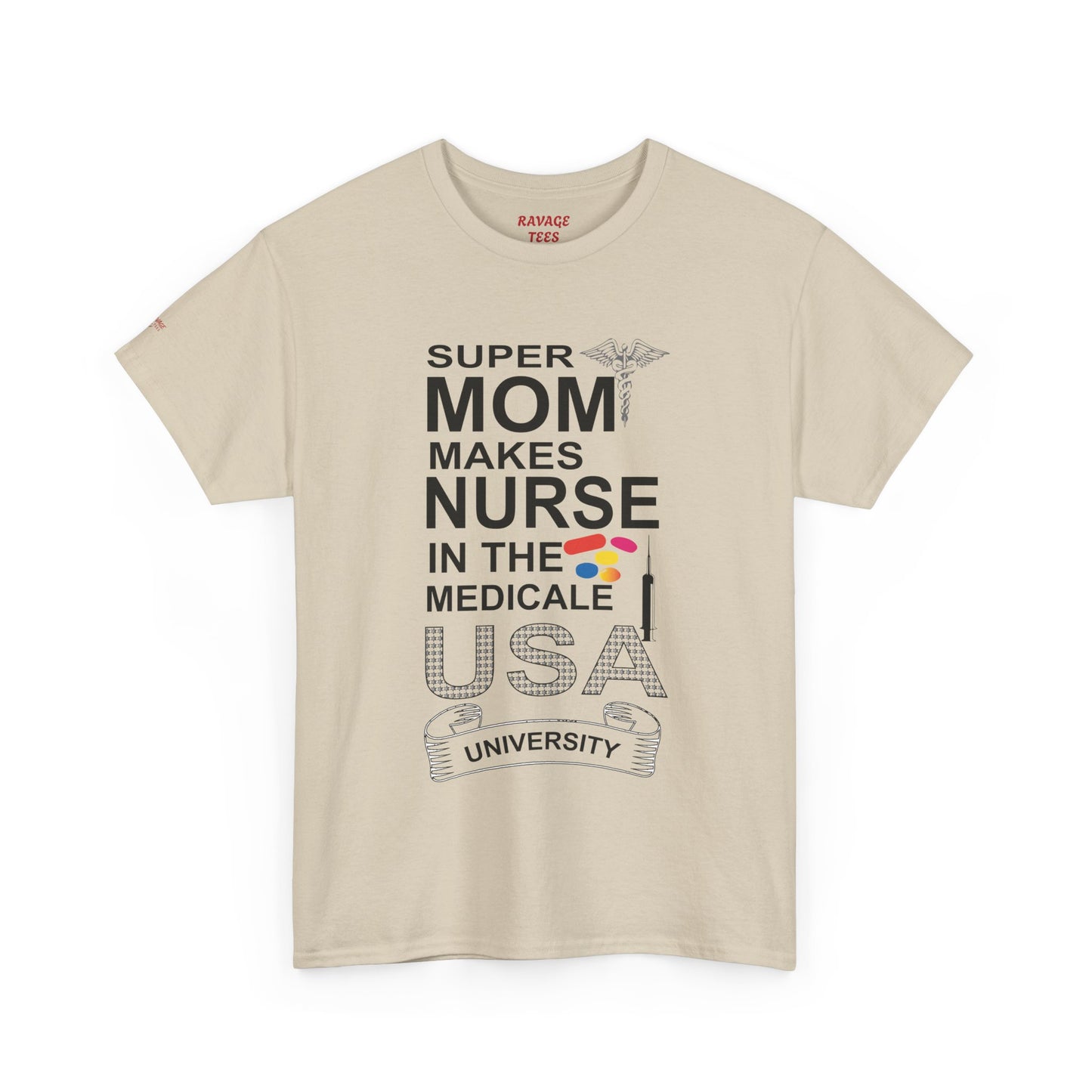 Super Mom Nurse Tee, Unisex Cotton T-Shirt for Nurses, Gift for Medical Professionals, Medical Field Apparel