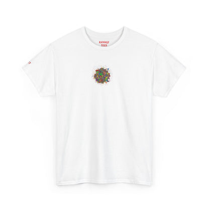 Dynamic Chaos Graphic Tee - Unisex Heavy Cotton T-Shirt, Casual Style