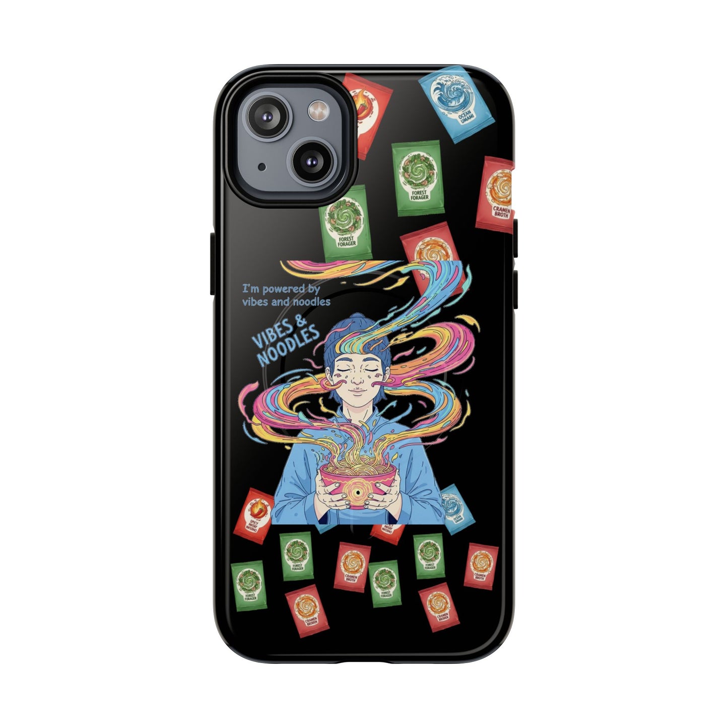 Noodle Lover Phone Case: Vibrant Cute Foodie Magnetic Anime Style