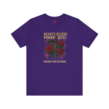 "Beauty Bleeds" Tee: Dark Aesthetic Unisex Graphic T-Shirt