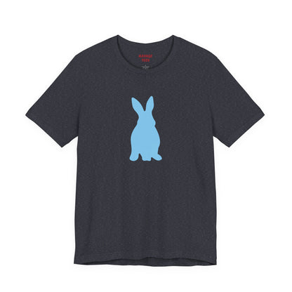 Minimal Blue Bunny Graphic Tee | Unisex Cotton T-Shirt