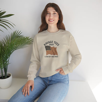 Patriotic Crewneck: "Land of the Free" Unisex Sweatshirt Gift