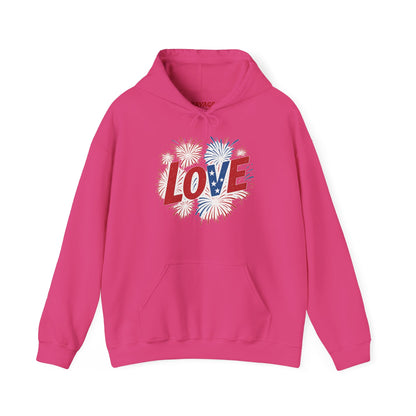 Unisex Hooded Sweatshirt with 'LOVE' Design - Cozy Gift for Friends, Valentine's Day, Casual Wear, Relaxation, Everyday Use