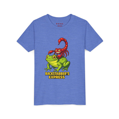 Youth Tee - "Backstabber's Express" Frog & Scorpion Graphic