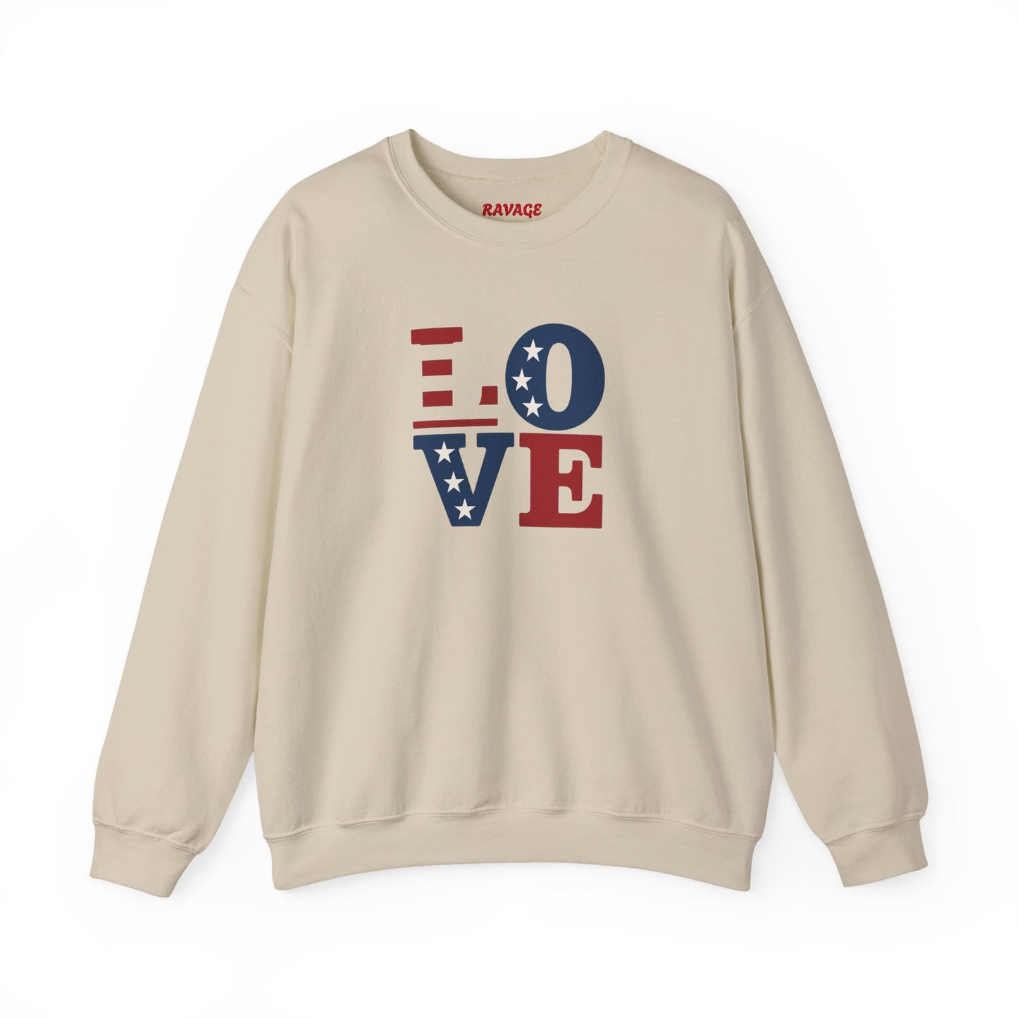 Patriotic Love Sweatshirt | Unisex Crewneck, Cozy Top for Celebrations, Gifts, Independence Day, Casual Style, Everyday Comfort