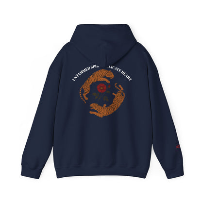 Black Tiger & Rose Graphic Hoodie