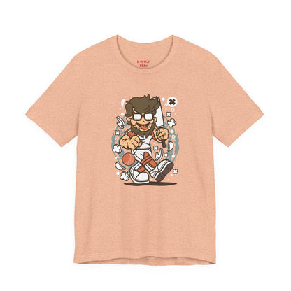 Retro Gamer Cartoon Character Tee
