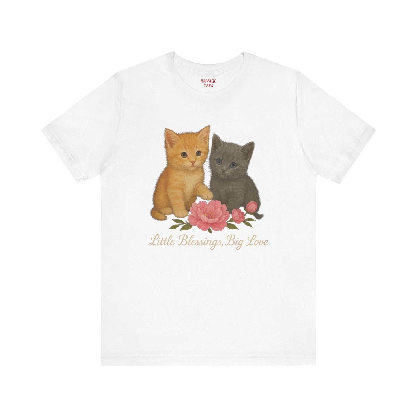 Cute Cat Graphic Tee, Casual Unisex Shirt