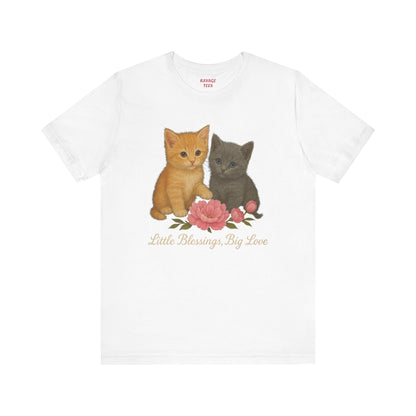 Cute Cat Graphic Tee, Casual Unisex Shirt