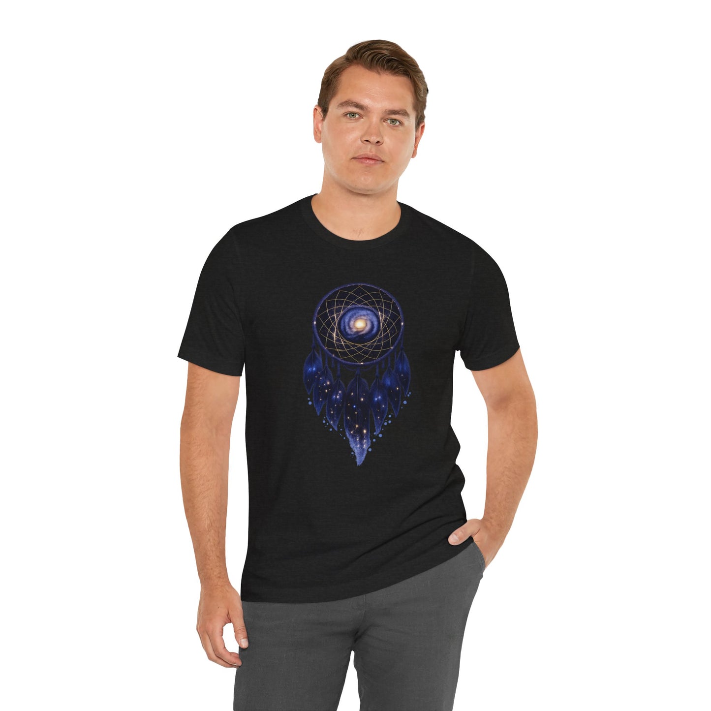 Dreamcatcher Galaxy T-Shirt — Mystical Cosmic Feather Tee