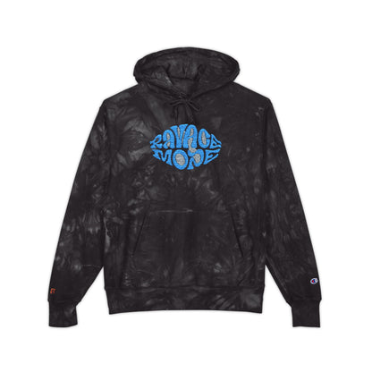 RAVAGE MODE Tie-Dye Embroidered Hoodie – Blue Lip Design