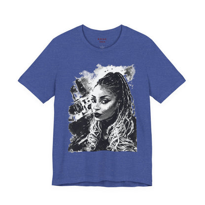 Personalize Black & White Ink Print T-Shirt