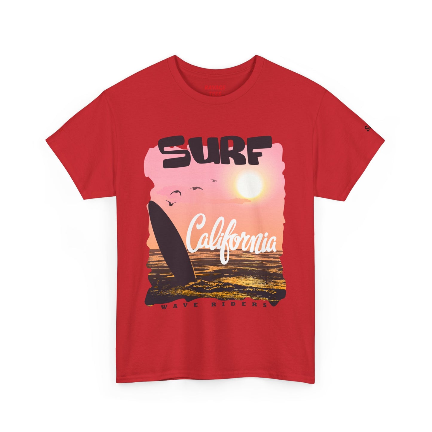 California Surf Unisex Heavy Cotton Tee, Summer Vibes T-Shirt, Beach Life Shirt, Surfing Gift, Vacation Wear, Casual Apparel