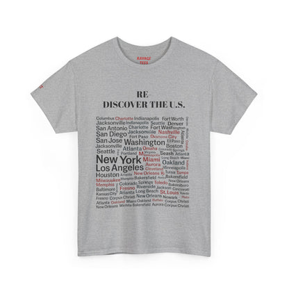 Re-Discover the U.S. Unisex Exploratory Travel T-Shirt, Adventure Tee, USA Discovery Shirt