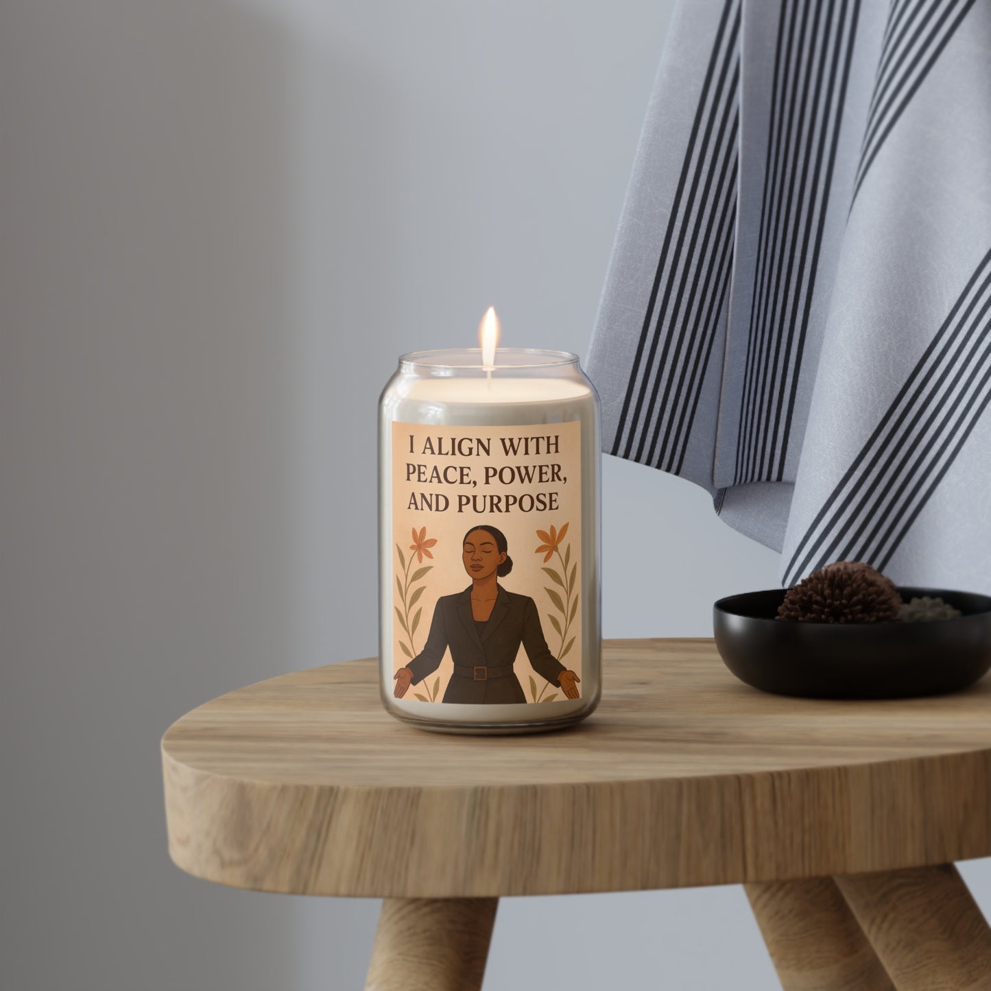 I ALIGN WITH PEACE, POWER AND PURPOSE SCENTED CANDLE