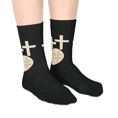 Calvary Cross Stylish Mid-length Socks with Bold Graphic Design - Perfect for Casual Wear, Gifts, and Everyday Comfort, Footwear, Unisex