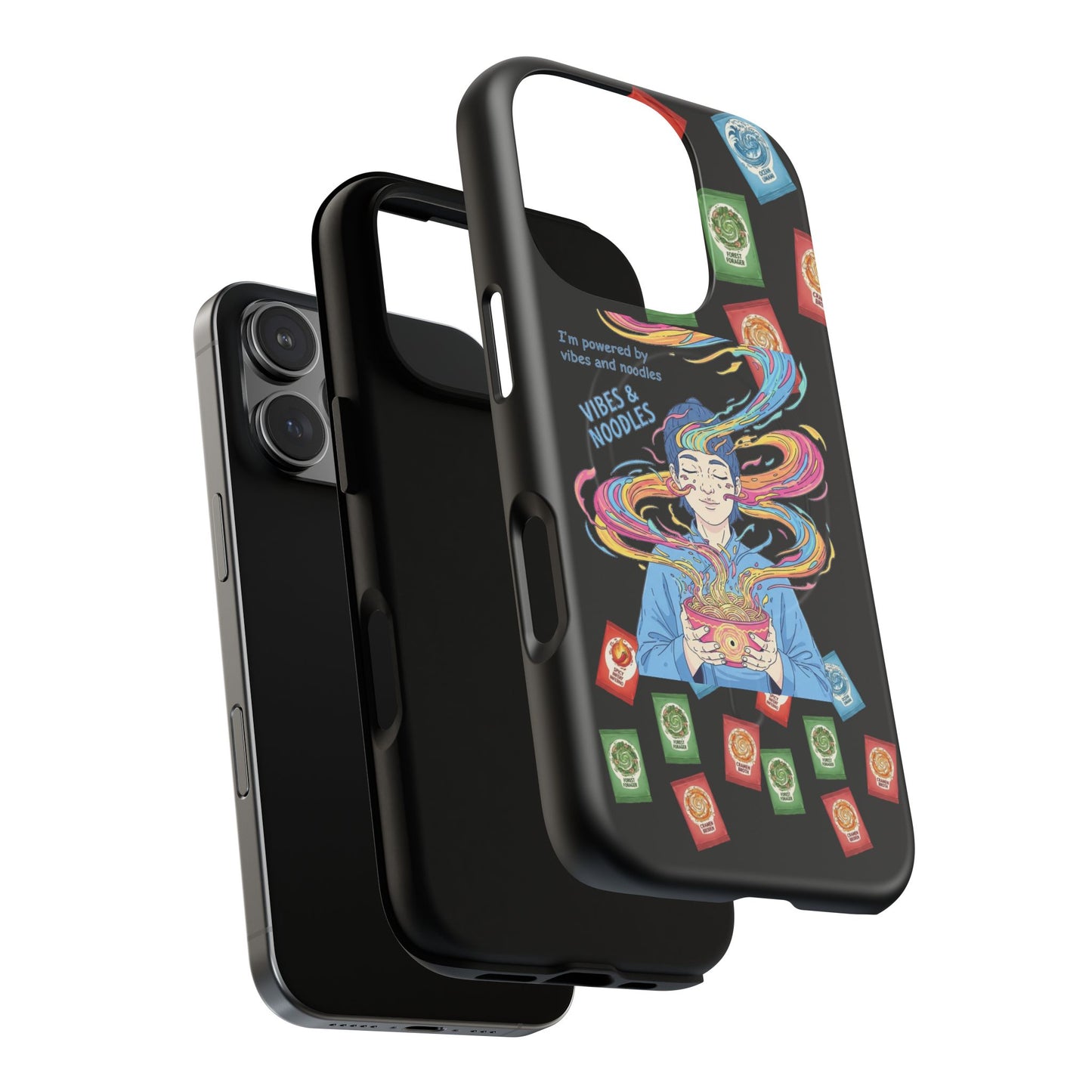 Noodle Lover Phone Case: Vibrant Cute Foodie Magnetic Anime Style