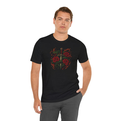 Edgy Rose Design Vintage Tee