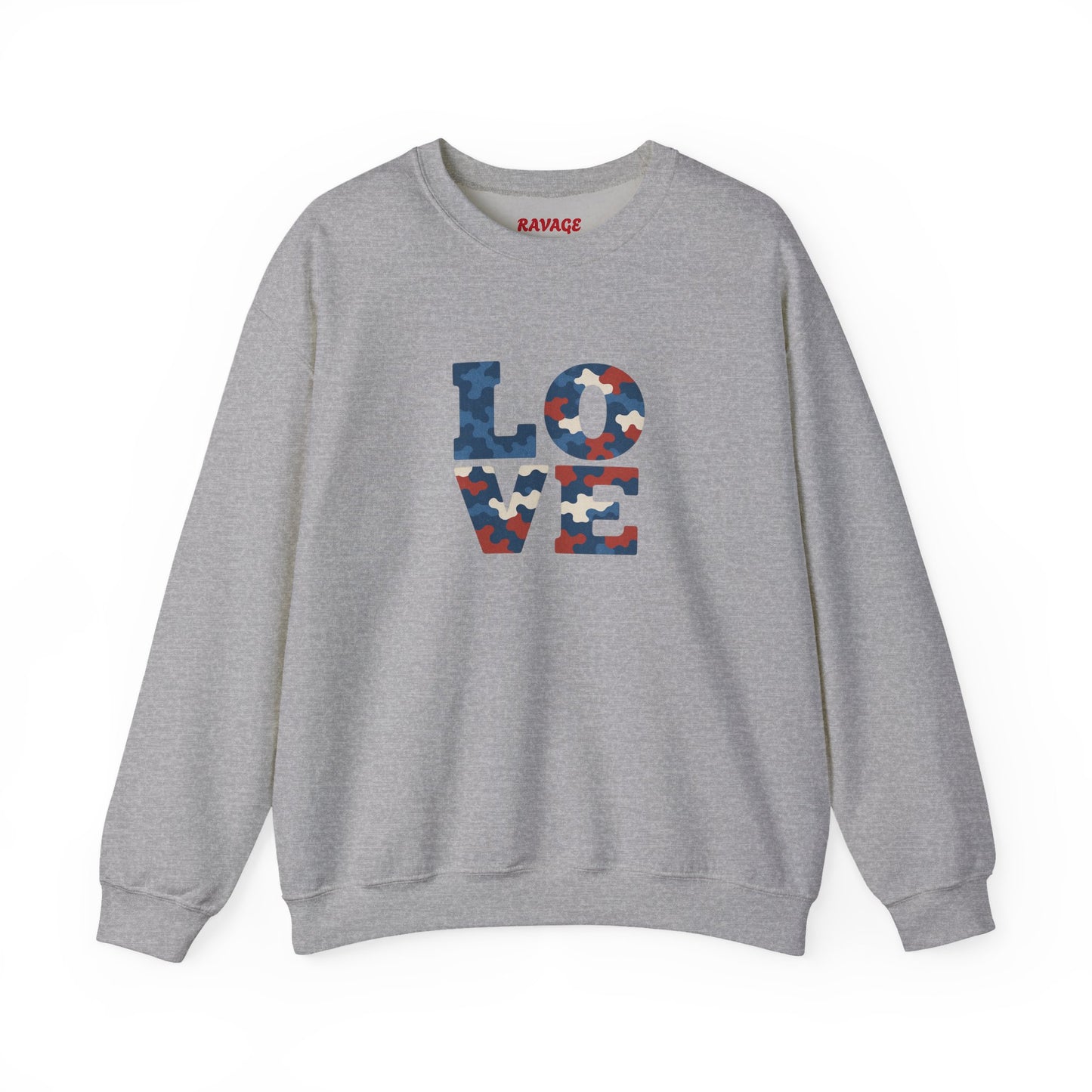 Patriotic Love Sweatshirt | Unisex Crewneck, Cozy Top for Celebrations, Gifts, Independence Day, Casual Style, Everyday Comfort