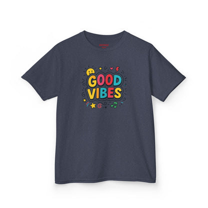 Kids Good Vibes T-Shirt – Fun Graphic Tee with Positive Message, Cool Summer Outfit, Birthday Gift for Children