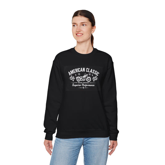 American Classic Motorcycle Sweatshirt, Unisex Crewneck, Vintage Biker Apparel, Perfect for Rider Enthusiasts, Great Gift for Motorcyclists
