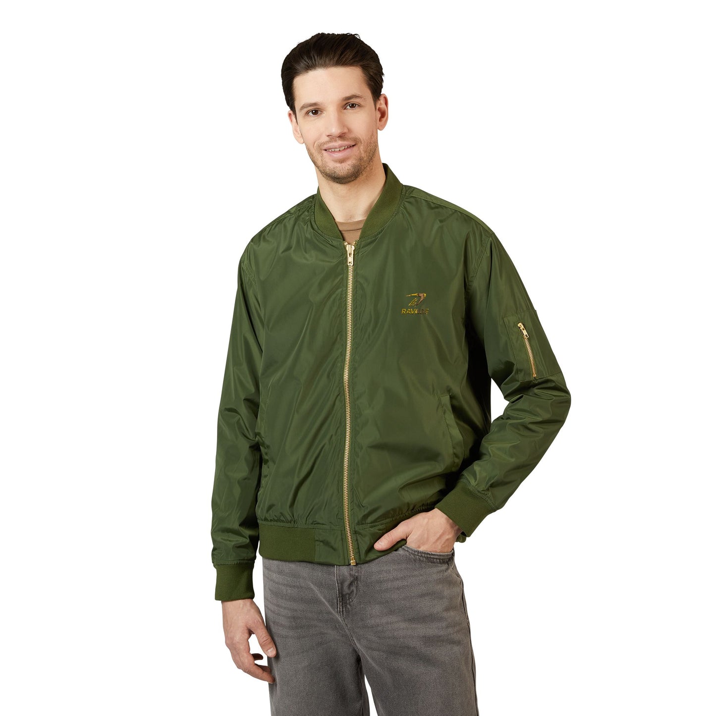 RAVAGE Embroidered Bomber: Eco-Friendly Unisex Streetwear Gift