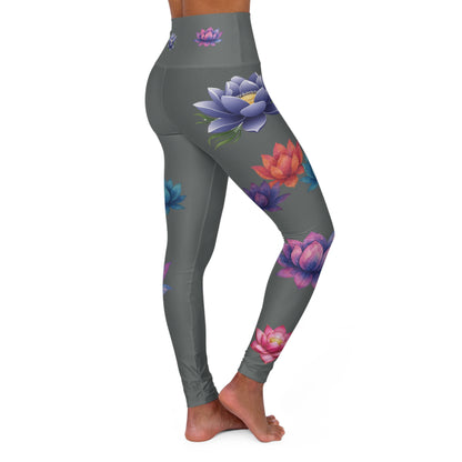 Watercolor Lotus High Waisted Yoga Leggings