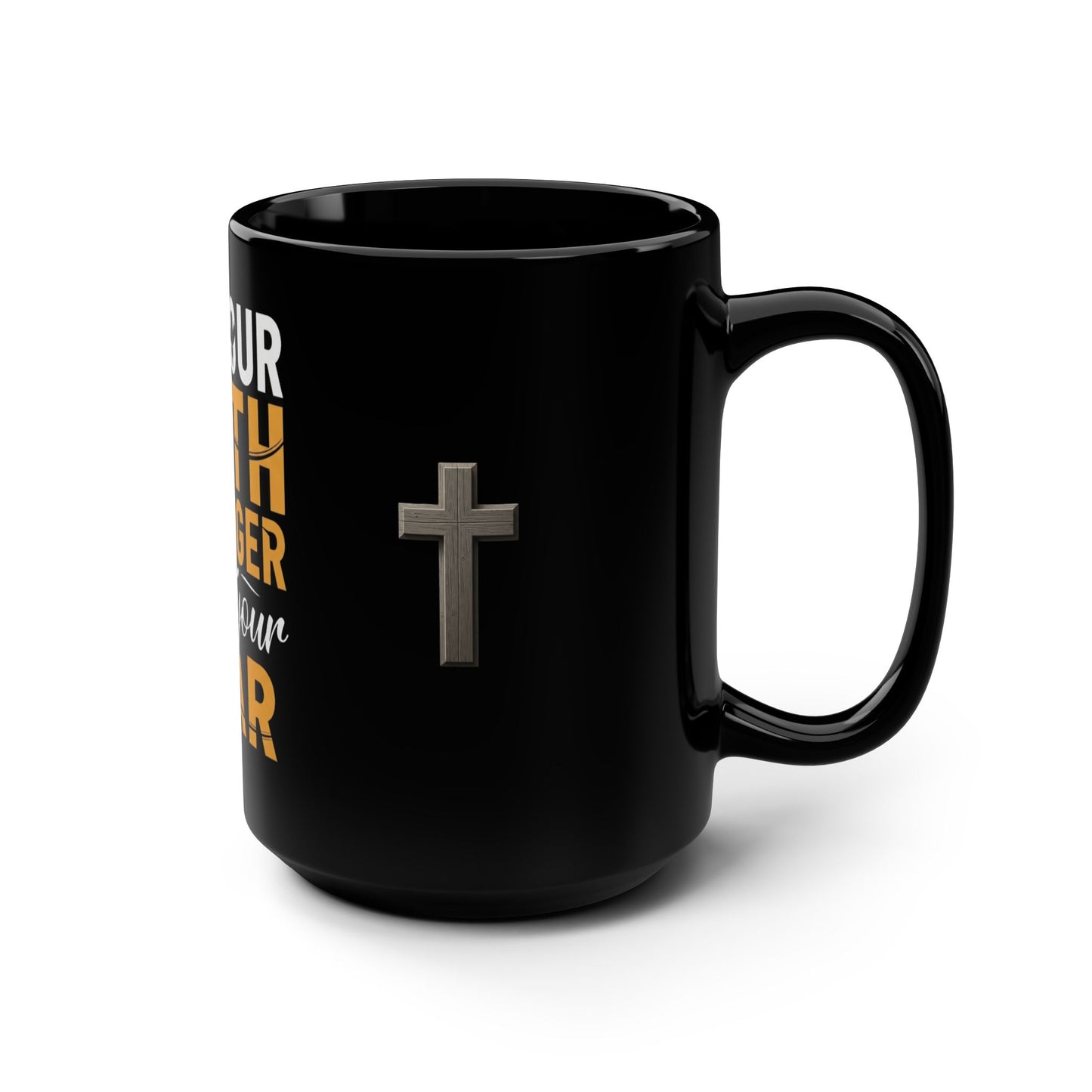 Faith-Inspiring Black Mug, 15oz