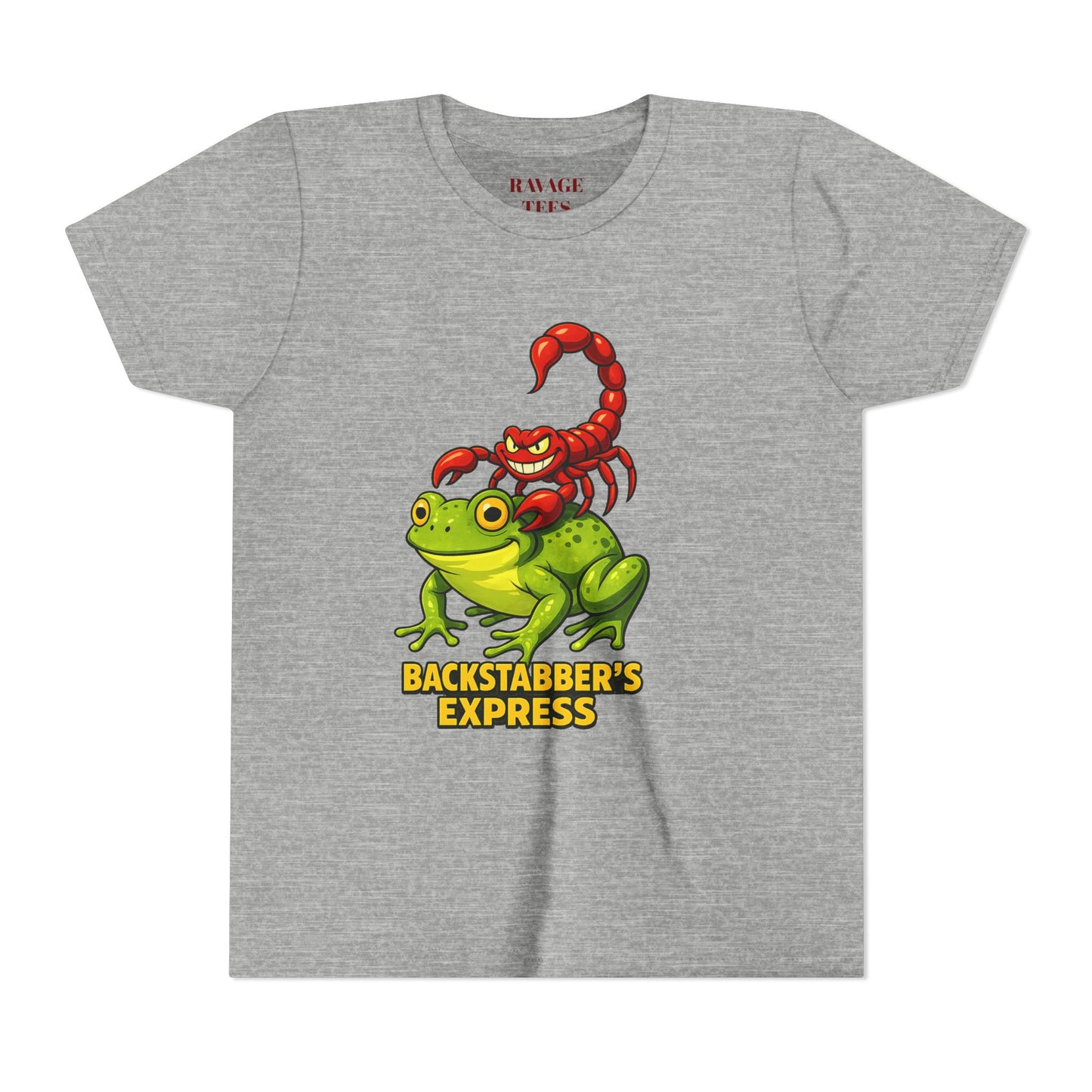 Youth Tee - "Backstabber's Express" Frog & Scorpion Graphic
