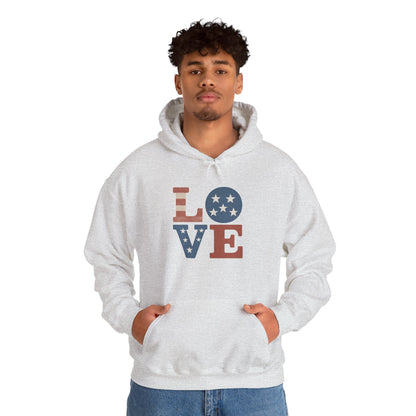 Unisex Hooded Sweatshirt with 'LOVE' Design - Cozy Gift for Friends, Valentine's Day, Casual Wear, Relaxation, Everyday Use