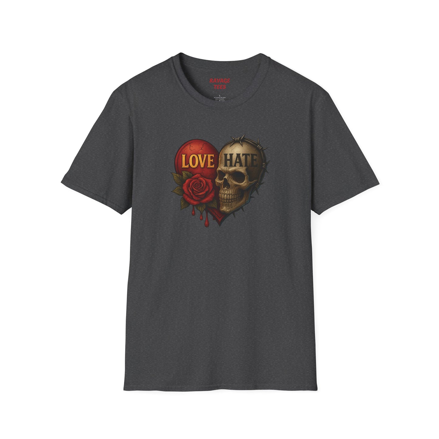 Love & Hate Skull Graphic Tee