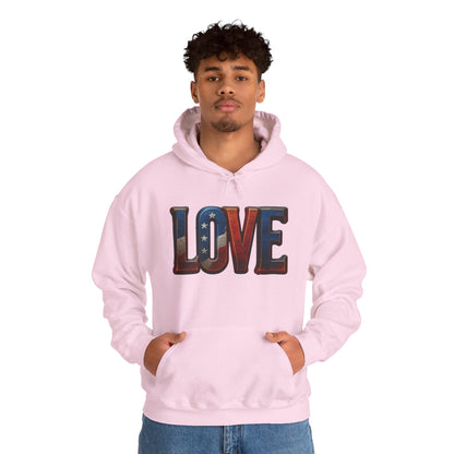 Unisex Hooded Sweatshirt with 'LOVE' Design - Cozy Gift for Friends, Valentine's Day, Casual Wear, Relaxation, Everyday Use