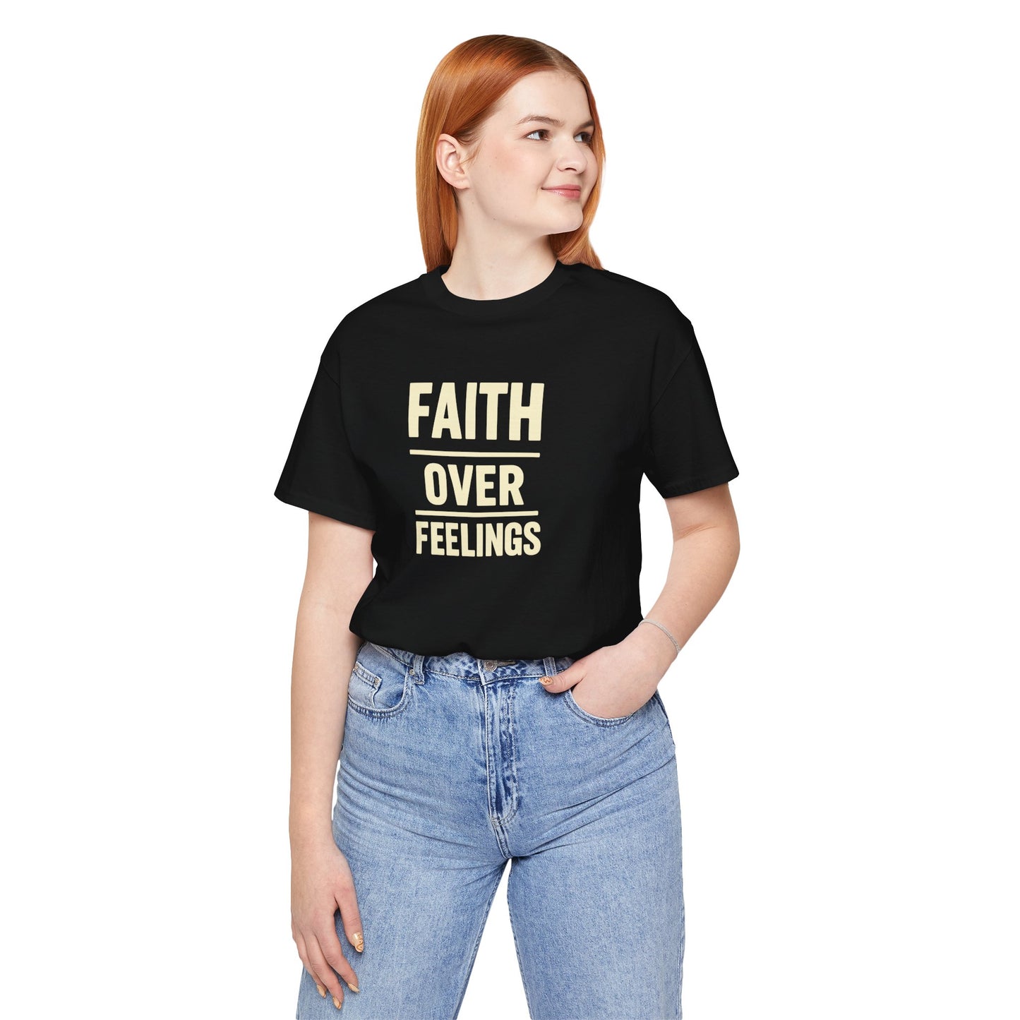 Faith Over Feelings Tee - Inspiring Unisex Short Sleeve Shirt for Everyday Comfort, Motivational Gift, Casual Wear, Spiritual Apparel, [...]