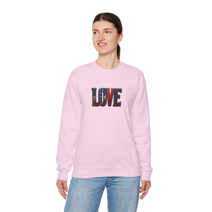 Patriotic Love Sweatshirt | Unisex Crewneck, Cozy Top for Celebrations, Gifts, Independence Day, Casual Style, Everyday Comfort