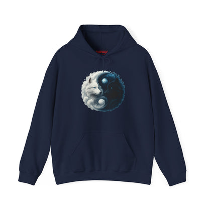 Yin Yang Wolf Sweatshirt: Spiritual Harmony Wildlife Pullover