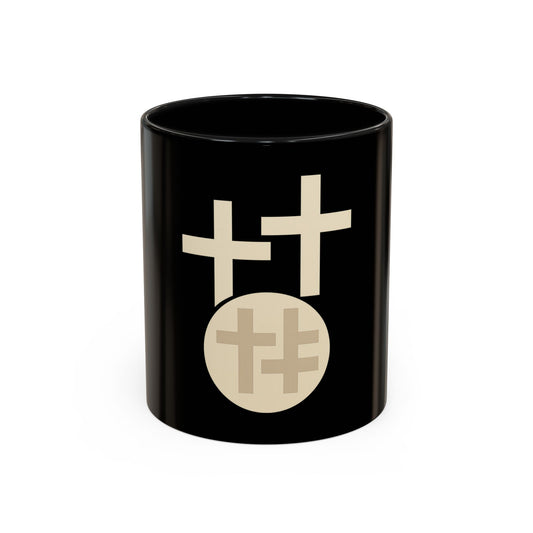 Calvary Cross Accent Coffee Mug – Christian Gift, Stylish Black Cross Design, Inspirational Drinkware for Coffee Lovers and Religious Occasions