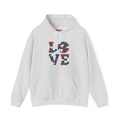 Unisex Hooded Sweatshirt with 'LOVE' Design - Cozy Gift for Friends, Valentine's Day, Casual Wear, Relaxation, Everyday Use