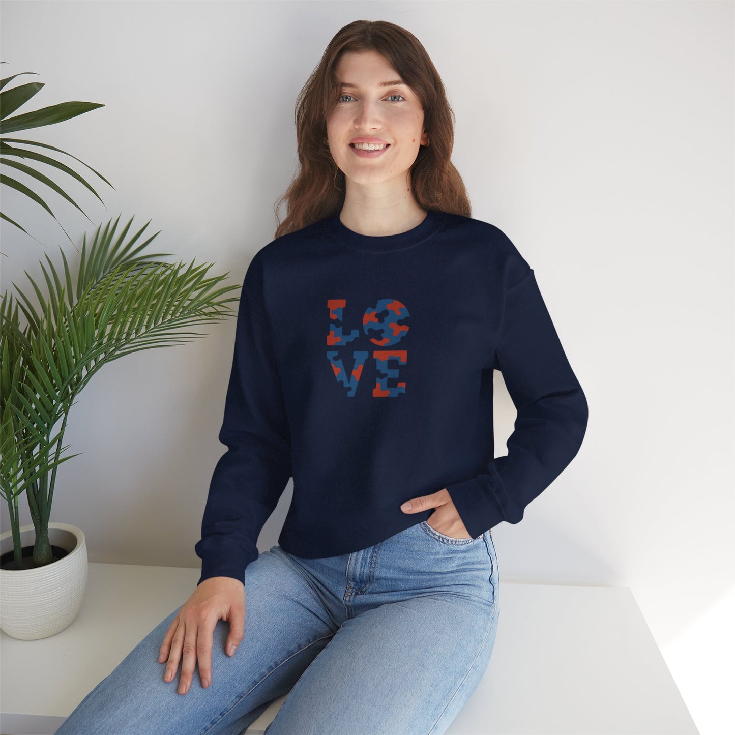 Patriotic Love Sweatshirt | Unisex Crewneck, Cozy Top for Celebrations, Gifts, Independence Day, Casual Style, Everyday Comfort