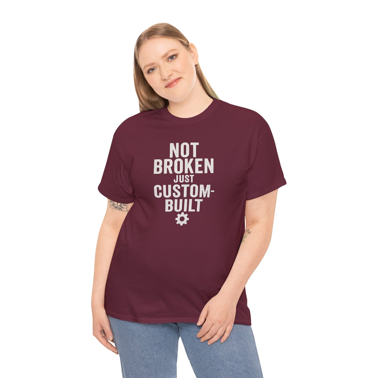 Not Broken Just Custom-Built | Unisex Graphic Tee – Garage Edition